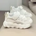 Scarpe sportive bianche traspiranti per bambini con suola a onde e chiusura in velcro - 21 / Bianco avorio