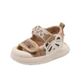 Sandali neonato kaki e beige con velcro e suola morbida spessa per i più piccoli - US 15 / Kaki