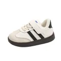 Scarpe sportive bianche classiche per bambini con strisce nere e suola marrone - 22 / Beige