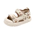 Sandali chiusi per neonati beige con dettagli in rilievo di zampe di gatto e ali di farfalla - Stile Orecchie da Panda (209) / Kaki