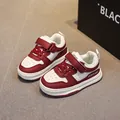 Sneakers classiche rosse e bianche per bambini con velcro e tomaia traspirante soft - Taglia 15 Lunghezza Interna 12cm / Borgogna
