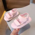 Sandales roses pour tout-petits avec semelles souples et velcro pour l'été 2025 confort - EU 21 / Rose