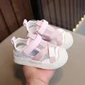 Sandali sportivi traspiranti in mesh per bambini con suola morbida e dettagli rosa - Taglia 16 (Interno 12.5CM) / Rosa