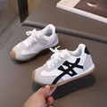 Scarpe casual vintage per bambini in bianco e grigio con suola in gomma antiscivolo per bambini - Nero Riso / Taglia 23 (Interno 14.5cm)