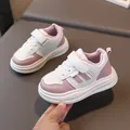Sneaker sportive per bambini rosa e bianche con velcro e suola in gomma spessa antiscivolo - Taglia 22 Lunghezza Interna 13.5cm / Rosa