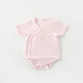 Close-up of baby pink bamboo fiber bodysuit with delicate 3D sheep embroidery and soft texture - 52 / Pink Sheep