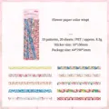 Floral PET decorative sticker set with 10 vintage long strips for DIY scrapbooking - Flower Lettering (Pink/Purple)
