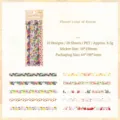Floral PET sticker set with ten romantic pink and yellow flower patterns for DIY journals - Flower Dream (Orange/Yellow)