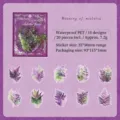Waterproof purple and green PET leaf stickers for DIY journals, pack of 20 pieces - Pack of 20 / Wisteria Meaning