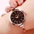 Orologio da donna GEDI in oro rosa con quadrante nero minimalista e cinturino a bracciale - Cassa IP Oro Rosa Quadrante Nero Cinturino Oro Rosa