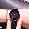 GEDI polygon watch with starry blue dial and black embossed leather strap - Black Black Dial