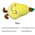 Pear-shaped plush dog toy with squeaky sound and embroidered face, size 17x9x5cm - Pear