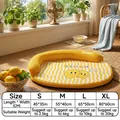 Cooling pet mat for dogs and cats featuring a lemon print and size chart details - Yellow Lemon / Size M (50*40cm) (recommended For Individuals Weighing Under 10 Catties)