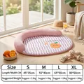 Cooling pet mat in purple wave pattern with size guide for dogs and cats - Pink Orange / Size M (50*40cm) (recommended For Individuals Weighing Under 10 Catties)