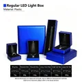 Colección de estuches LED azules para joyas y anillos con interior de terciopelo - Premium - Caja de anillo / Azul