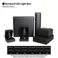Colección de joyeros LED negro mate con especificaciones de tamaño para anillos y collares - Premium - Caja de anillo / Negro