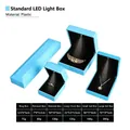 Sky blue LED jewelry storage box for rings and pendants with built-in spotlight - Premium - Bangle Box / Teal Blue