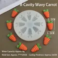 8-hole silicone carrot mold for chocolate and fondant with wavy texture and 2.2cm cavity - Wave Carrot / Semi-transparent