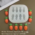 8-cavity carrot silicone mold for fondant and chocolate DIY with product dimensions - Standard Carrot / Semi-transparent