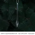 130mm clear acrylic crystal icicle hanging Christmas tree ornament set 50 pieces - 130mm Long Pointed Bead Icicle