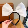 Elegant large white bow headband for women sweet princess style hair accessories photography - White Mesh Bow (Small)