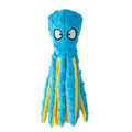 Blue octopus plush dog toy with squeaky sound and dotted texture fabric for pets - Light Blue