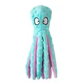 Mint green plush octopus dog toy with squeaky tentacles and pink soft lining - Mint Green