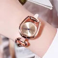 Rose gold GEDI watch for women with horseshoe case and elegant metal bracelet - Rose Gold Case Rose Dial