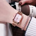 Set orologio al quarzo da donna oro rosa con bracciale di diamanti e quadrante rosa - Oro Rosa Quadrante Rosa Cinturino Oro Rosa