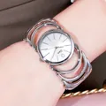 Orologio a bracciale Gedi argento da donna con maglie vuote e quadrante rotondo chic - Cassa Argento Quadrante Bianco