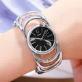 Orologio a bracciale Gedi argento con quadrante nero minimalista e movimento al quarzo - Cassa Argento Quadrante Nero