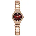 Reloj GEDI de lujo para mujer en oro rosa con esfera roja y correa ondulada - Esfera Roja