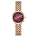 Orologio al quarzo da donna con cinturino a perle oro rosa e quadrante viola - Oro Rosa Quadrante Viola