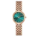 Orologio Gedi da donna in oro rosa con quadrante verde soleil e indici in strass - Cinturino Oro Rosa Quadrante Verde