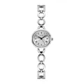 GEDI women's silver bracelet watch with roman numeral dial and geometric metal chain link - Silver/White