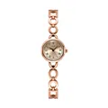 Elegante reloj de pulsera en oro rosa para mujer con esfera de números romanos - Banda Oro Rosa Esfera Oro Rosa