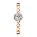 Reloj GEDI de mujer en oro rosa con esfera de números romanos y pulsera de eslabones - Correa Oro Rosa Esfera Blanco Plateado