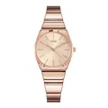 Reloj de cuarzo de aleación estilo bambú en oro rosa para mujer con elegante correa de cadena - Esfera de Oro Rosa Correa de Oro Rosa