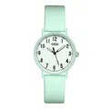 Minimalist mint green quartz watch with silicone strap and easy-to-read numeric dial - Light Green