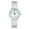 Minimalist GEDI quartz watch with white silicone strap and classic numeral dial face - Light Gray