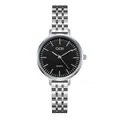 Montre quartz minimaliste avec cadran noir et bracelet élégant en acier inoxydable argenté - Cadran Noir