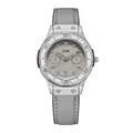 GEDI Morandi grey women's watch with crystal bezel and multifunctional quartz dial - Silver Case Grey Strap Grey Dial