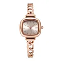 Montre GEDI pour femme dorée rose avec cadran carré et bracelet chaîne élégant et chic - Boîtier & Cadran Or Rose Chaîne Denim Or Rose