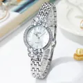 Orologio al quarzo GEDI lusso donna argento con design floreale, strass e cinturino in acciaio - Argento