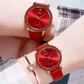 Orologio al quarzo rosso GEDI con cassa oro rosa e set bracciale a stella coordinato - Modello da Uomo (Rosso)