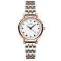 Orologio GEDI al quarzo da donna con indici in pietre colorate e cinturino in acciaio bicolore - Cinturino Bicolore Oro Rosa Quadrante Bianco