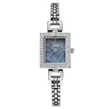 Montre Gedi élégante pour femme en argent avec cadran bleu et lunette en cristal - Boîtier Argent Cadran Bleu