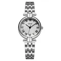 GEDI Women's silver quartz watch with Roman numerals and stainless steel strap - Silver Case White Dial Silver Strap