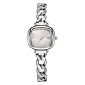 Reloj GEDI para mujer plateado con esfera de nácar y correa de cadena moderna - Blanco (Caja de Plata Nácar Blanco Cadena Cowboy)