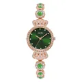 GEDI rose gold watch for women featuring emerald green dial and jade-style strap - Rose Gold Case Green Dial